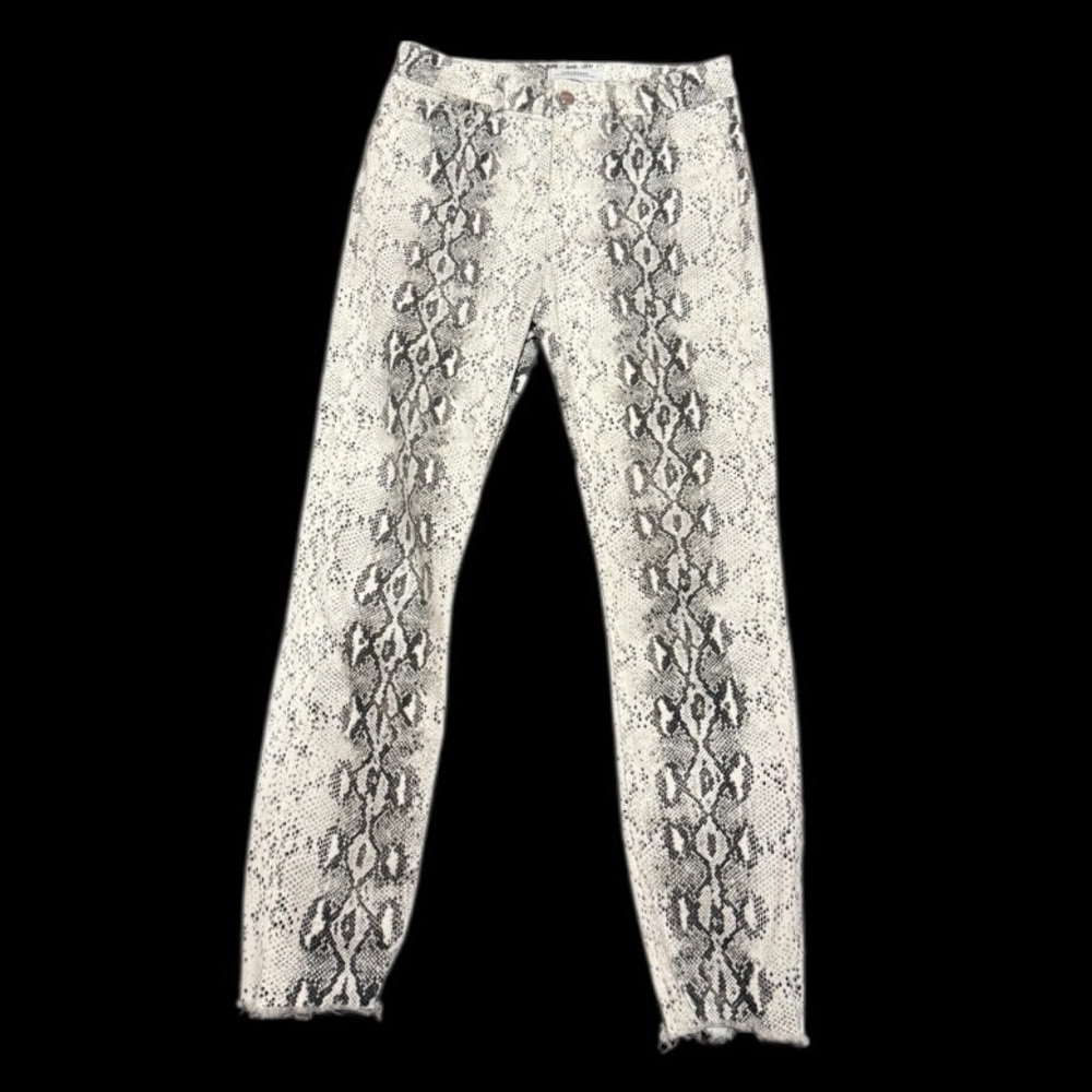 Zara Python Print White Jeans - image 1